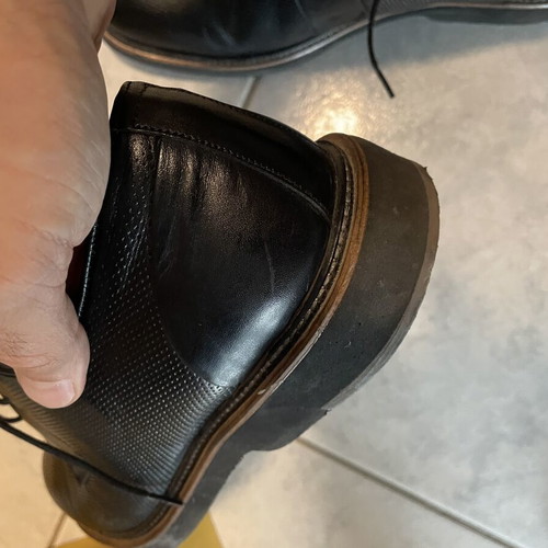 Gianna Kazakou men's leather scarponi used, wide fit, black