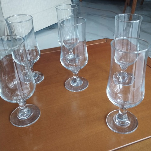 Vintage set of 6 large tall beer glasses 19cm like new