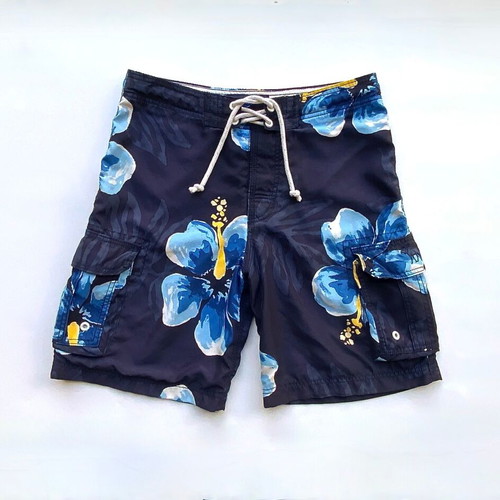Abercrombie & Fitch Boys' Swim Shorts XL Dark Blue Floral like new