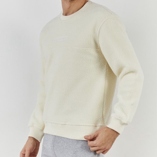 TopMan Teddy Sweater new, men's white fleece sweatshirt S-M