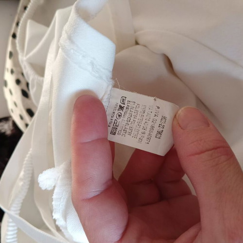 Women's set with blouse and skirt like new, white