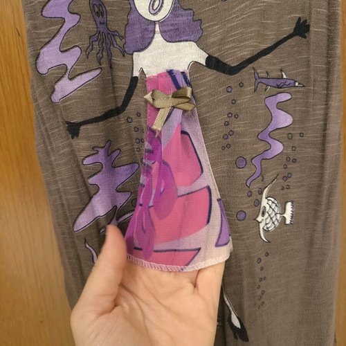 Girls' dress like new brown-gray with girl figure