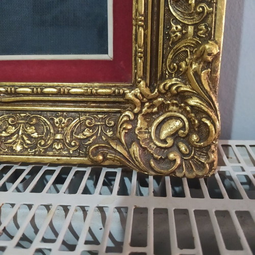 Embroidered framed artwork used with DMC threads and glass