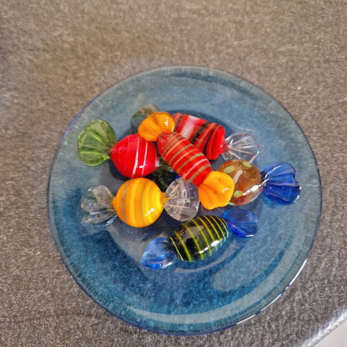 Plates used, glass candy set