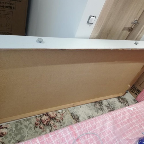 Wooden semi-double bed used with mattress and drawer