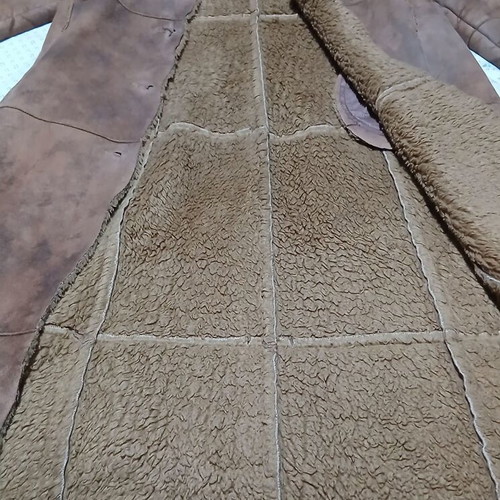 Vintage Mouton Coat Tempo size L, faux suede, like new, brown