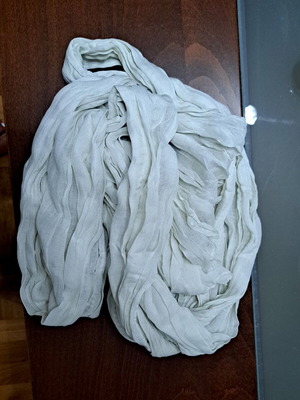 White gauze tablecloth