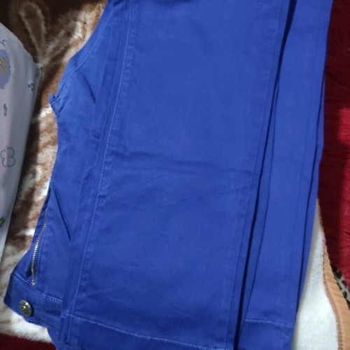Blue fabric pants used, two pieces size 34 and 35