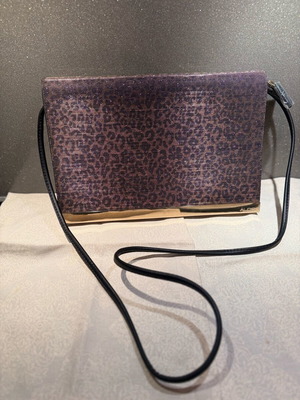 Aldo Elegant Clutch Crossbody Bag Like New Purple Animal Print