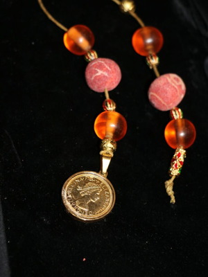 Begleri Indico Jewells handmade with 24K gold, coral and amber