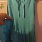 Zara dress turquoise medium mini with double ruffle hem, strapless