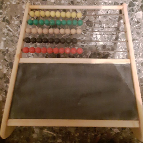 Vintage abacus counting frame used, Greek made