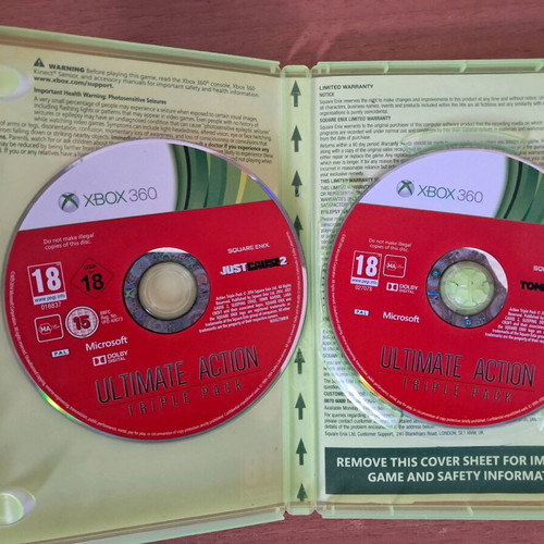 Double Game Pack Xbox 360 used with Just Cause 2 and Tomb Raider