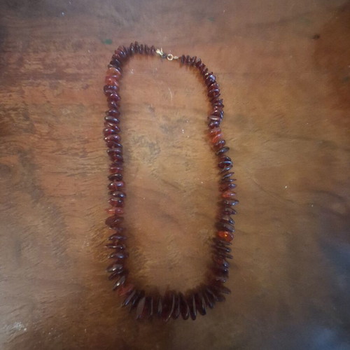 Amber necklace Baltic cognac color vintage like new