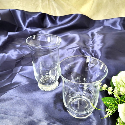 Belly decorative vase bell-shaped transparent like new, set of 2