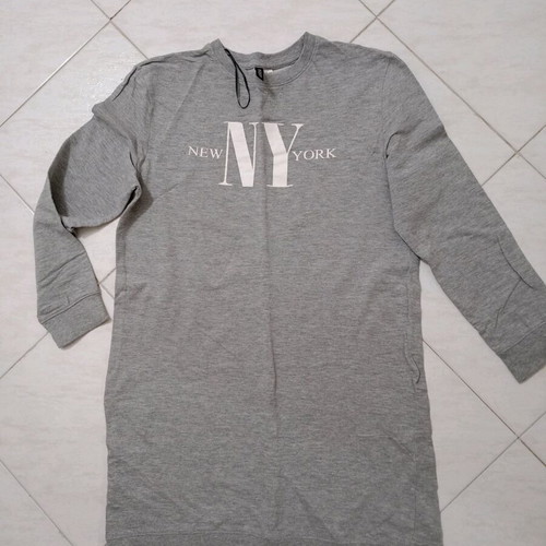 H&M Grey Mini Dress With Long Sleeves Like New