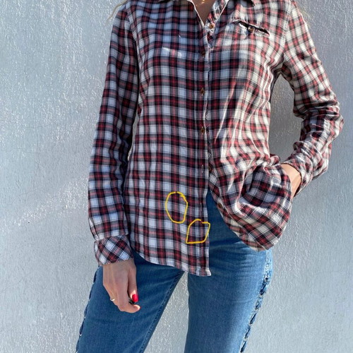Woolrich checked shirt used, red, size L