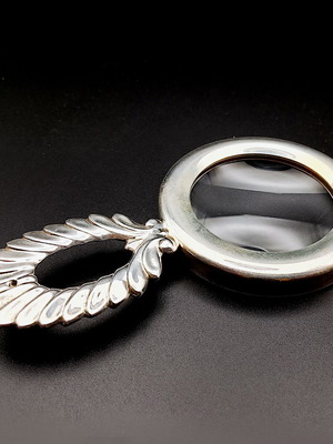 Ασημένιος 925 μεγεθυντικός φακός καινούργιος, ιταλικής κατασκευής