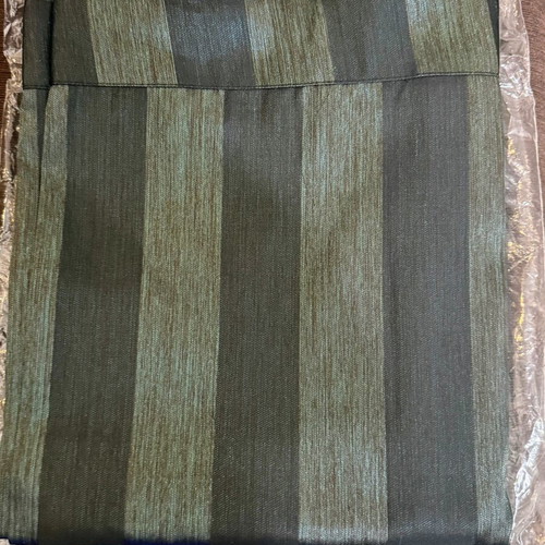 Striped Fabric Tablecloth 140x180 cm new, dark anthracite with petrol-green tones