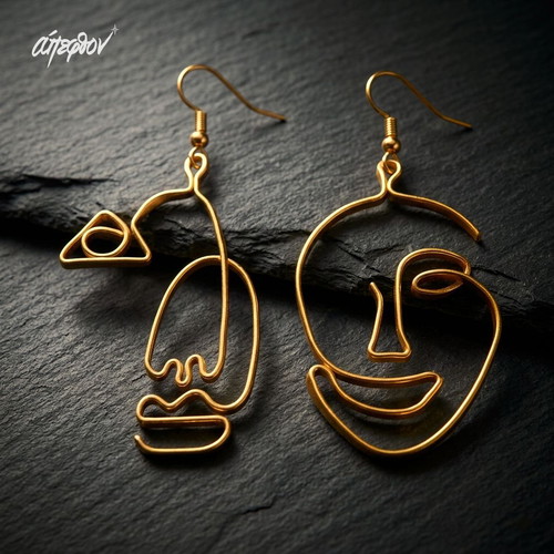 Personae handmade statement earrings new, gold tone