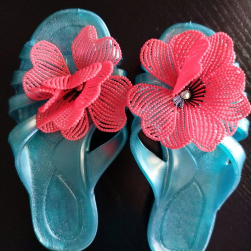 Children's summer slippers new, size 23-24, multicolored