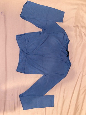 Bershka blue crop top like new, size S