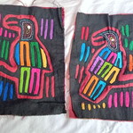 Molas handmade patchwork pair from Kuna, Colombia