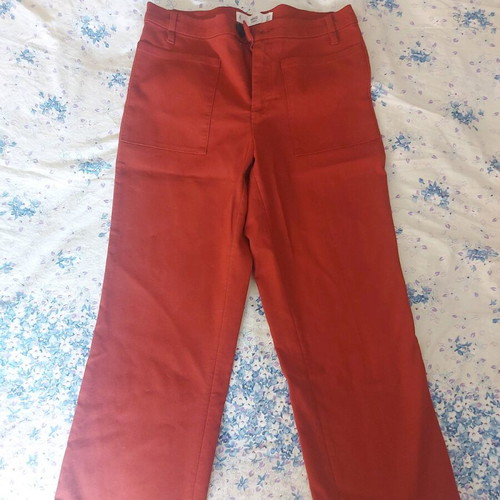 Mango pants like new, brick red with pockets, high waist