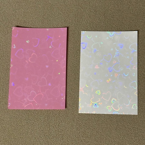 Card sleeves 100 new 61x91mm, white and pink with stars