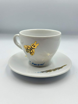 Alekos Fasianos porcelain coffee set with gold leaf motifs, new