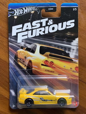 Hot Wheels Nissan Skyline GT-R BCNR33 R33 жълт нов, Fast & Furious 2024
