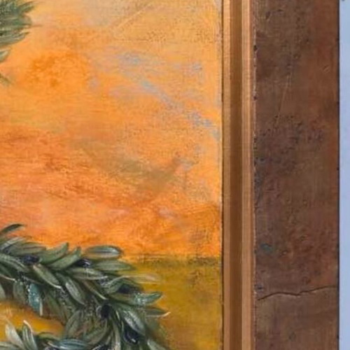 Oil Painting Triptych The Olive Cycle like new