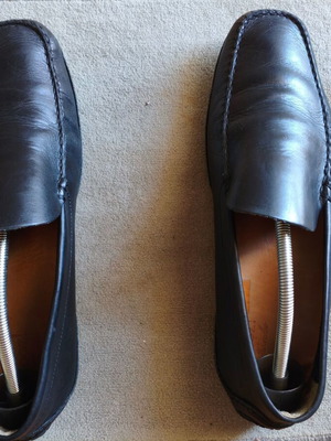 Geox Respira men's leather moccasins used, black size 44
