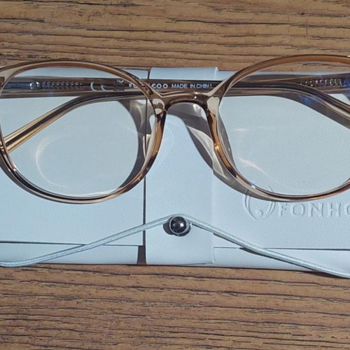 FONHCOO Computer Glasses new with blue light blocking and leather case
