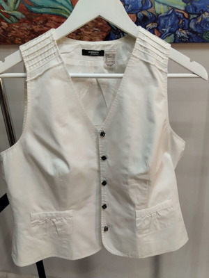 La Redoute Création White Cotton Vest size EUR 38 excellent condition