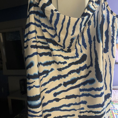 Lynne top blue and white like new