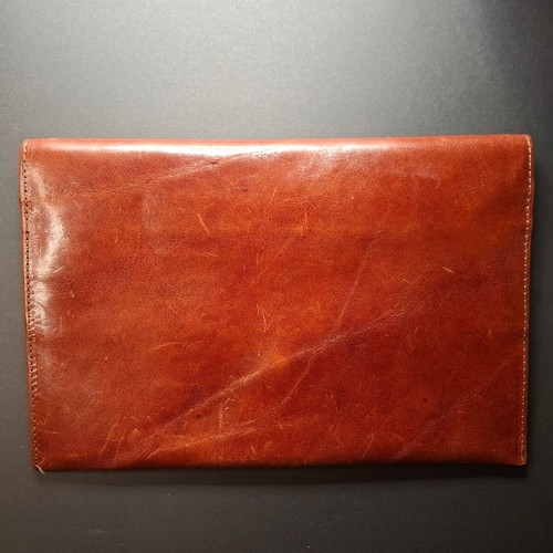Vintage leather travel wallet Guy Laroche used, brown