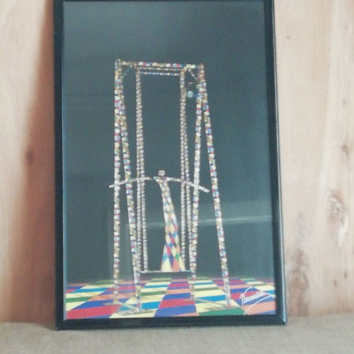 Vintage photo frame artwork by painter Vassiliki like new