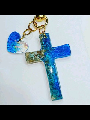 Handmade personalized Stauros made of liquid glass resin