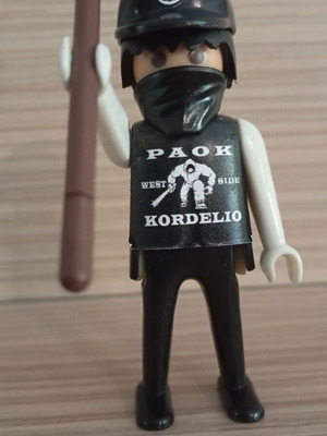 Playmobil fan figure of PAOK with team flag like new