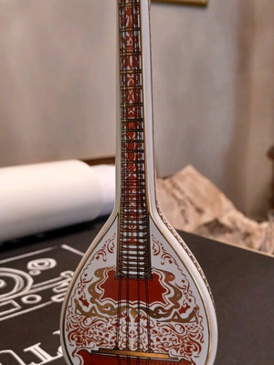 Ceramic decorative bouzouki like new with 24K gold