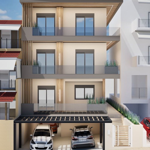 Building in Thessaloniki Sykies with parking, balcony, and city view