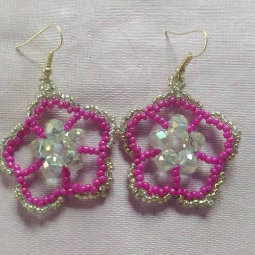 Barbie vibe handmade earrings new, pink and gold