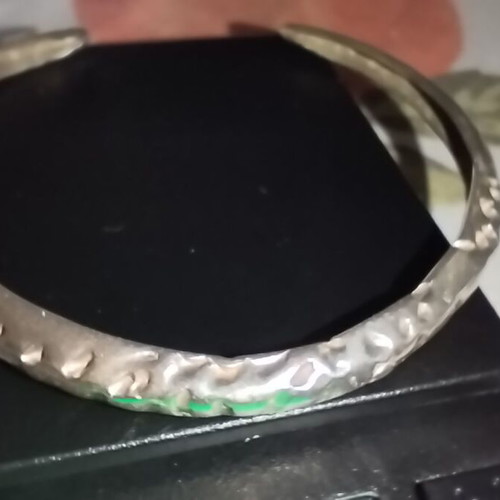Handmade 925 Silver Bracelet new, hammered design with adjustable size