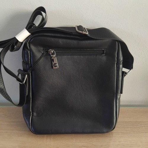 Blue Mount μαύρο ανδρικό τσαντάκι ώμου καινούργιο, eco-leather