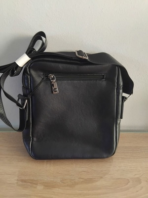 Blue Mount μαύρο ανδρικό τσαντάκι ώμου καινούργιο, eco-leather