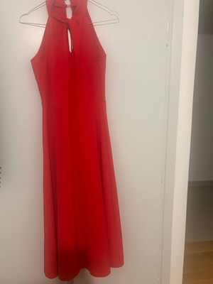 Midi coral dress like new, medium, with sexy back opening