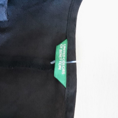 Benetton women's long linen shirt with cutouts size S, like new, black