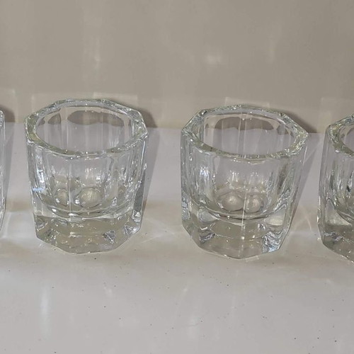 Glass cups for acrylic liquid, pack of 4, new