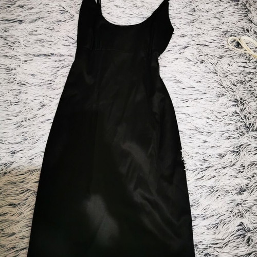 Satin black dress tight fit like new